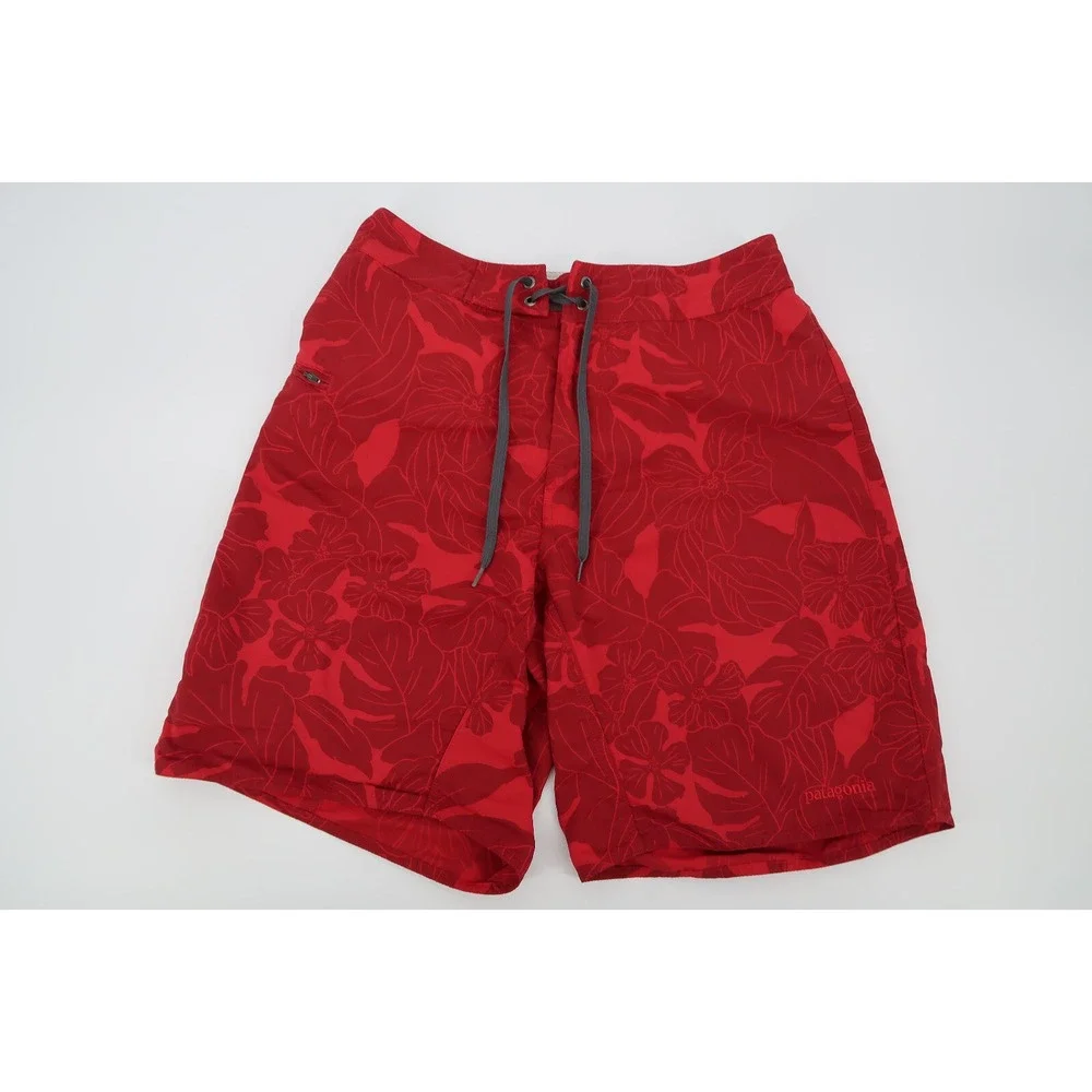 Patagonia Men's‎ Red Floral Wavefarer Board Shorts Trunks Surf Nylon Size 30